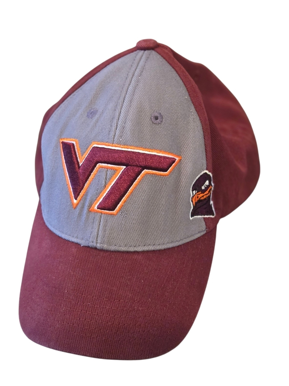 Virginia Tech VT Hokies Baseball Cap Hat Adjustable Cotton Maroon Gray NCAA